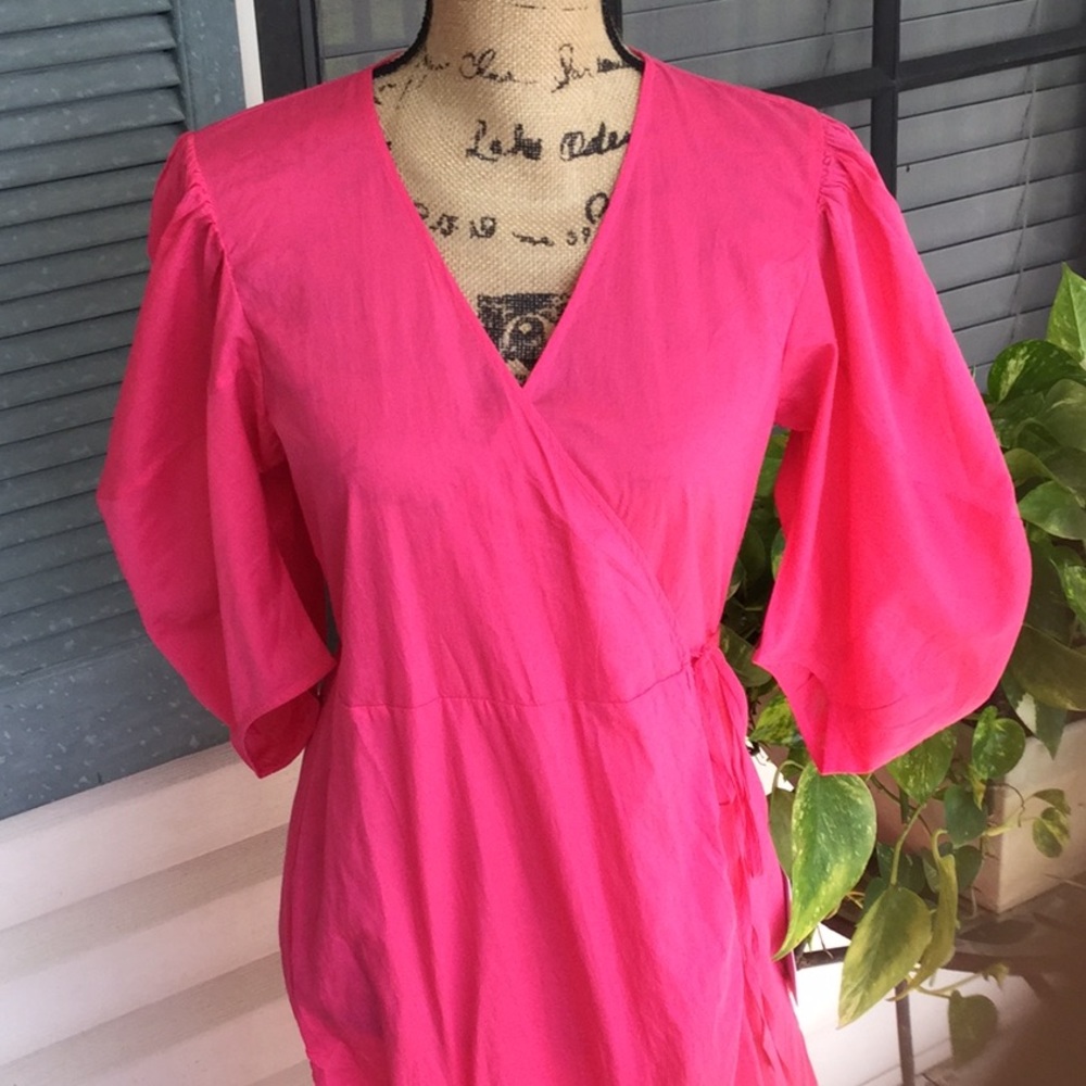 RHODE wrap midi dress